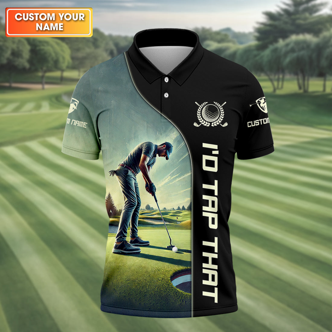 I'd Tap That Custom Golf Polo Shirt, Gift For Golfers, Golf Gift Ideas, Funny Golf Polos