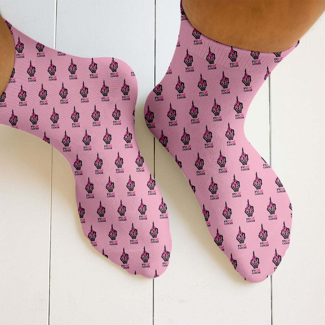 Breast Cancer Funny Skeleton Pink Golf Socks, Christmas Golf Gift, Golfing Apparel