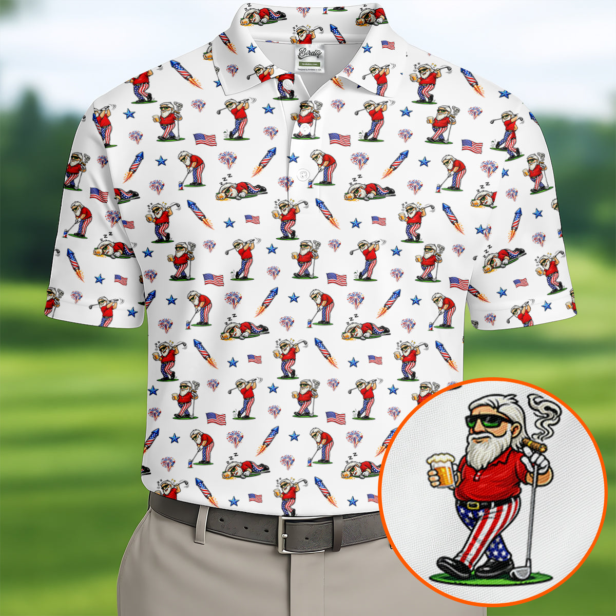 funny dress shirts Custom Hawaiian Shirt - Face Photo or Logo - Firehouse Funny Golf Design - Multicolor