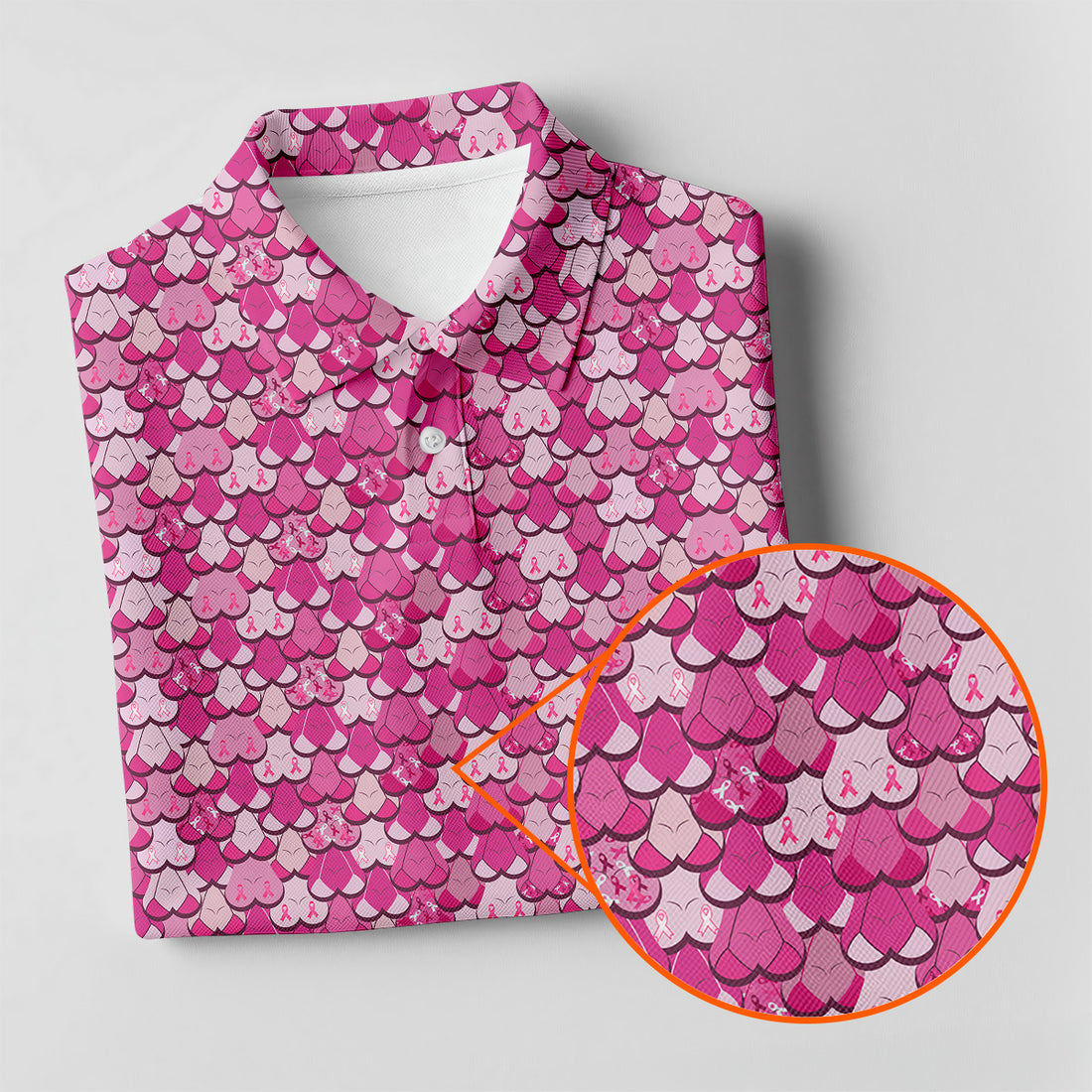 Pink Breast Cancer Golf Shirt, Funny Men Golf Shirt, Cancer Awareness Shirt, Golfing Apparel