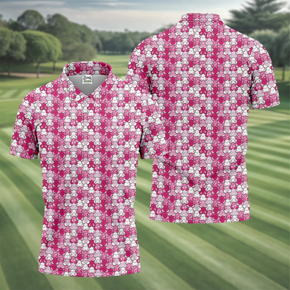 Breast Cancer Golf Shirt, Golf Tops For Men, Men's Golf Polo, Breast Cancer Awareness Shirt