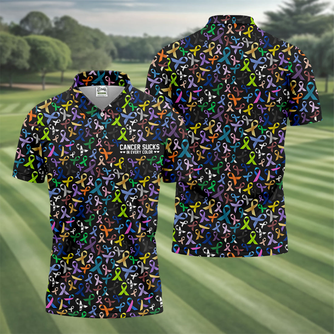 Cancer Sucks In Every Color Golf Tops For Men, Mens Golf Polo Shirts, Cancer Awareness Shirt, Cancer Survivor Shirt