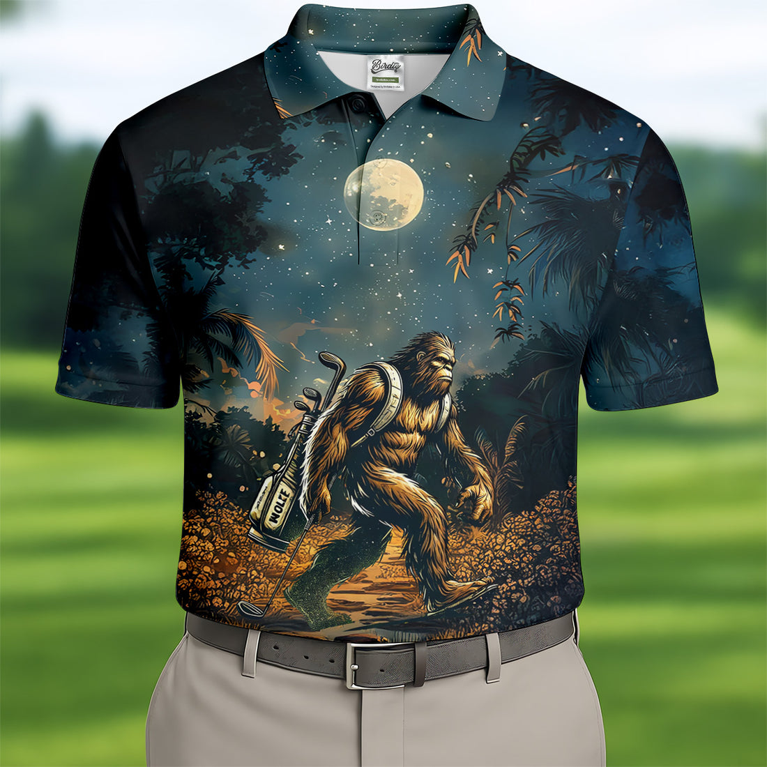 Not All Who Wander Are Lost Some Are Looking For Golf Balls Bigfoot Golf Shirt, Mens Golf Polo Shirts