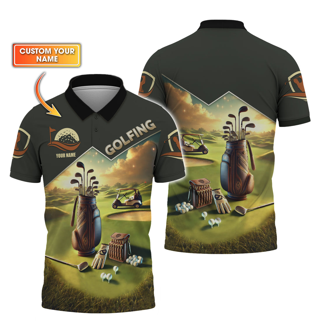 Golf Course Custom Name Golf Shirt, Gift For Golfers, Golf Gift For Men