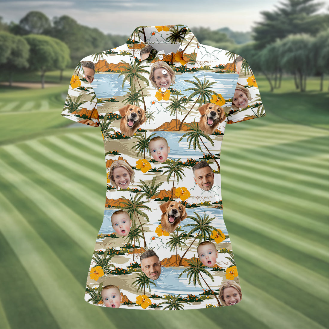 Hawaiian Shirts With Faces, Ladies Floral Shirt, Custom Team Shirts, Womens Hawaiian Golf Shirts, Ladies Golf Shirts