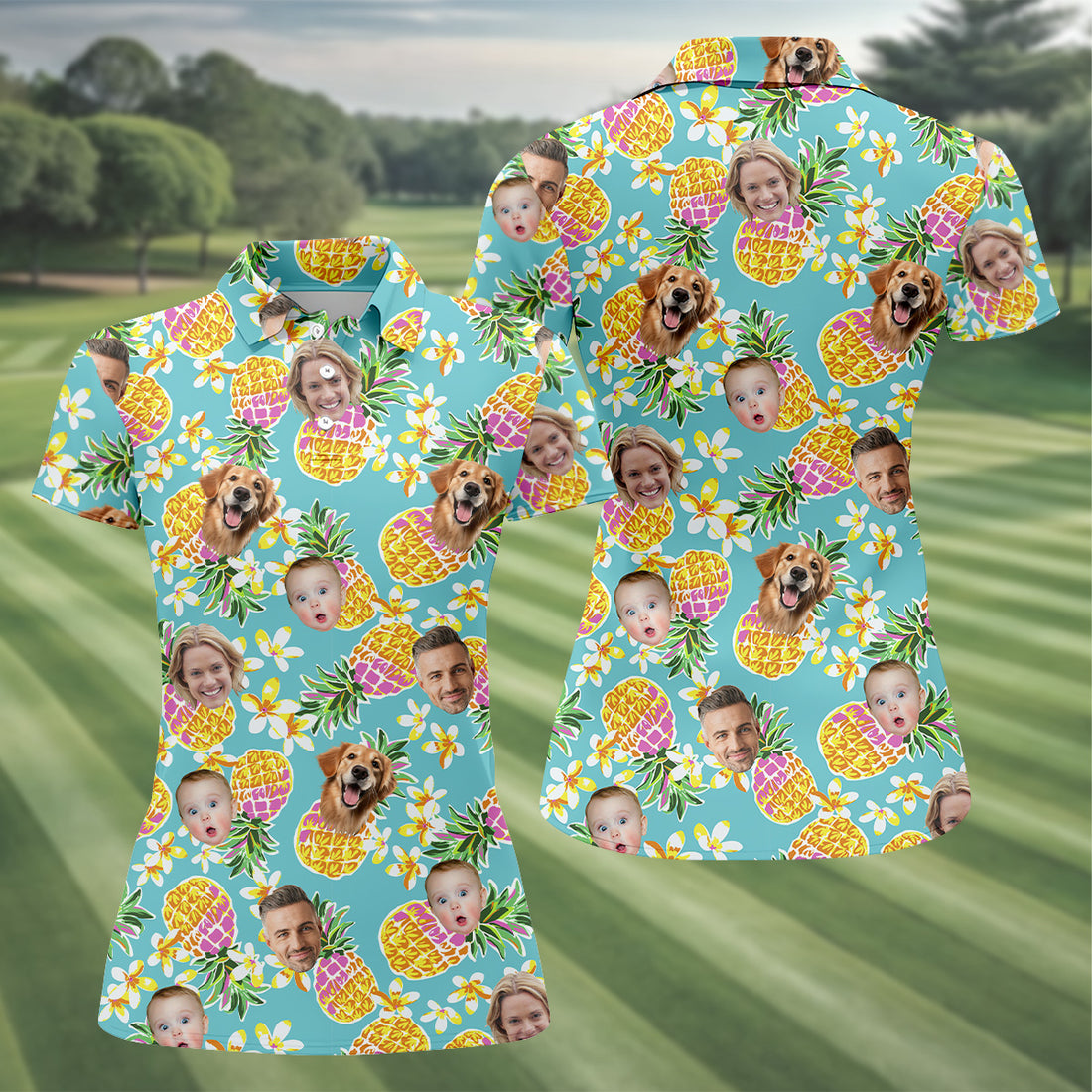 Pineapple Golf Shirts, Floral Shirt Women, Hawaiian Shirts With Faces, Womens Sleeveless Polo