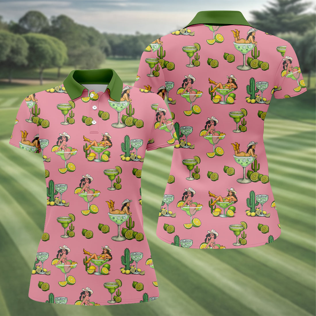 Cowgirl Western Margarita Polo Shirt, Womens Golf Shirts, Ladies Golf Shirts, Golfing Apparel