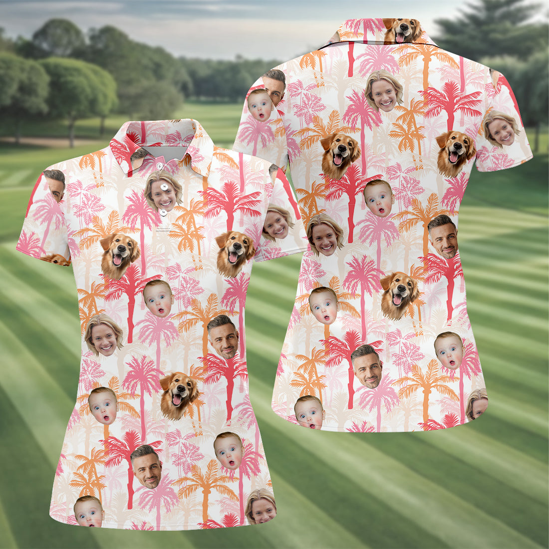 Seamless Pattern, Ladies Palm Tree Shirt, Pink Golf Shirt, Hawaiian Shirts With Faces, Ladies Golf Shirts