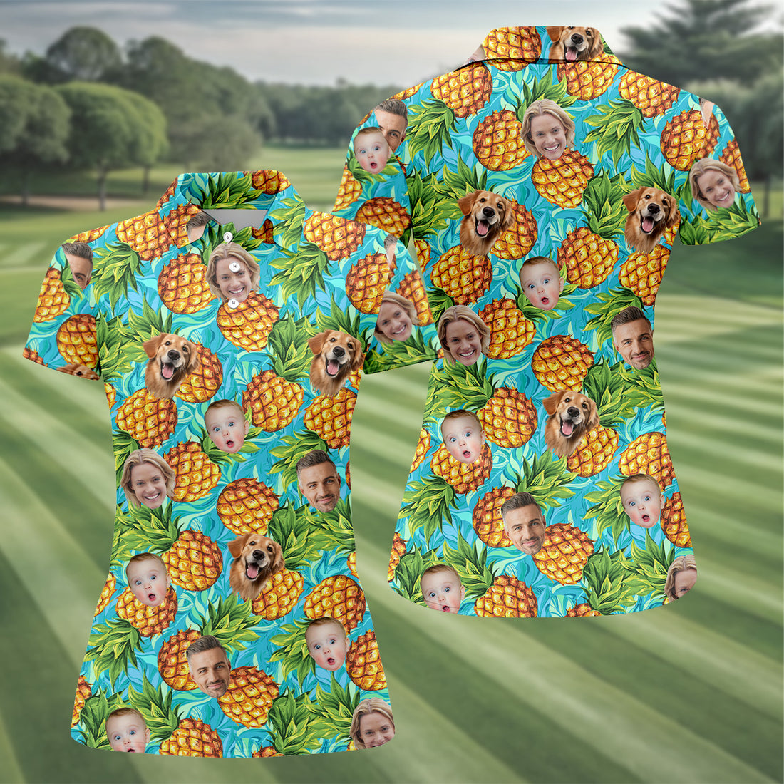 Pineapple Button Up Shirt, Hawaiian Shirts With Faces, Sleeveless Womens Golf Shirts, Ladies Golf Shirts