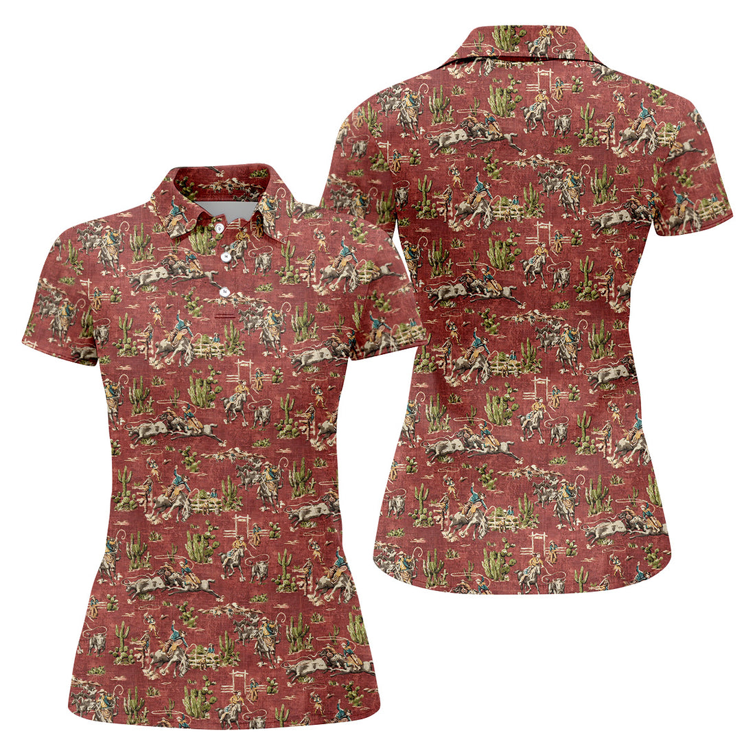 Cowboy Ride Horse Ladies Sleeveless Polo, Womens Golf Shirts, Ladies Golf Shirts, Golfing Apparel
