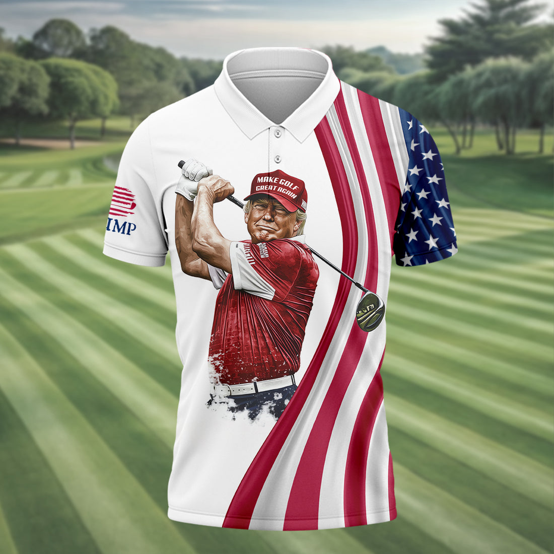 Make Golf Great Again Men's Golf Polo Shirt, Trump Funny Golf Shirt, Christmas Golf Gift