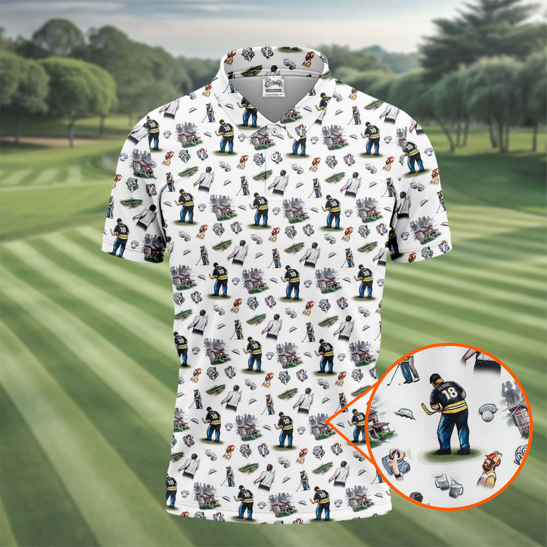 30th Anniversary Sport Movie Character Iconic Moments White Golf Shirt, Men's Funny Golf Shirts, Golf Shirts For Men