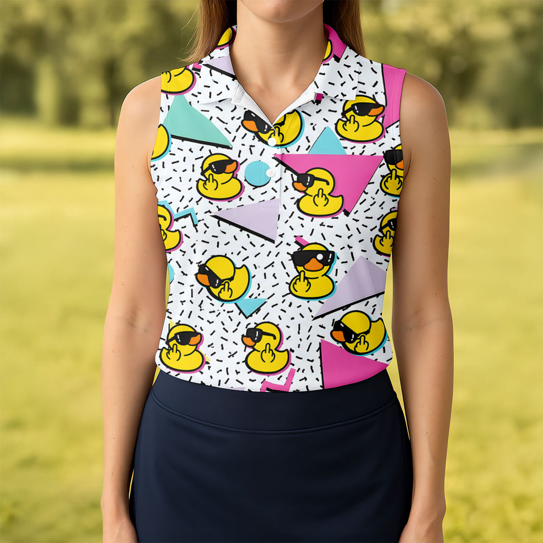 Funny Rubber Duck Golf Shirt, Cute Golf Outfit, Ladies Golf Shirts , Women's Golf Tops