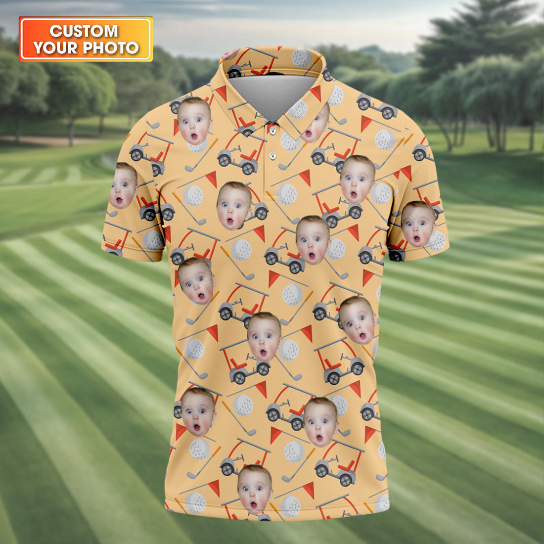 Custom Photo Shirt, Funny Golf Polo Shirt, Dad Golf Shirt For Christmas, Gifts For The Golfing Dad