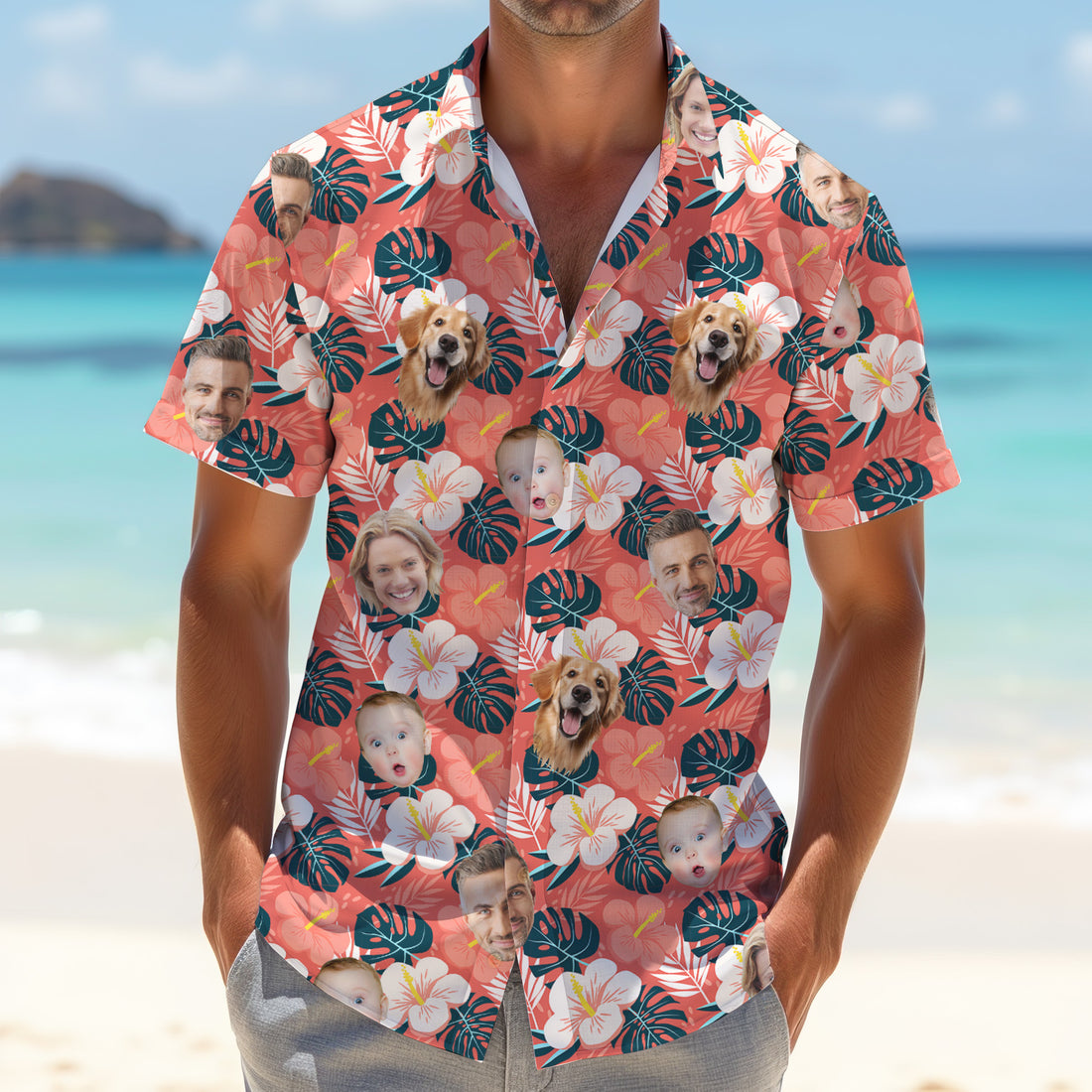 Mens Hawaiian Golf Shirts, Custom Hawaiian Shirt With Face, Men's Long Seeve Golf Shirts, Best Golf Gifts Men
