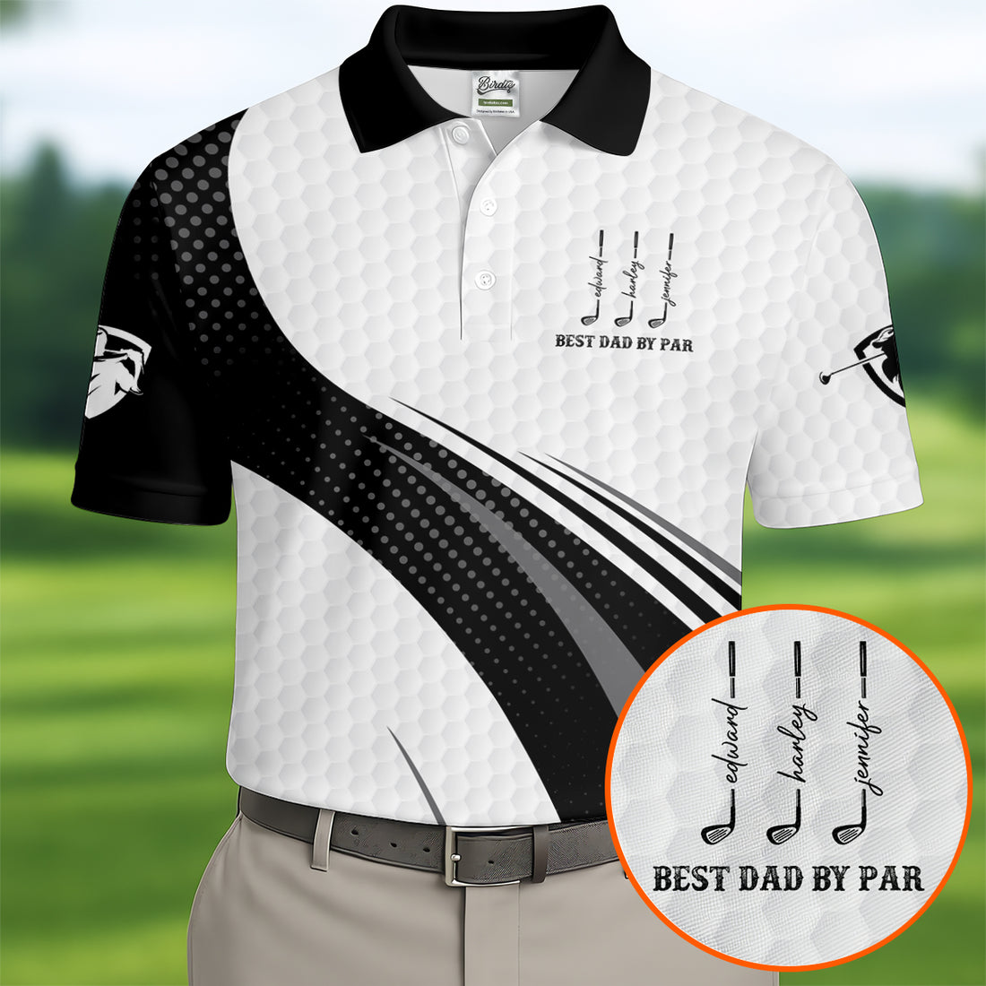 Best Dad By Par Dimple Pattern Father's Day Golf Shirt, Polo Shirts For Men, Gift For Golf Dad