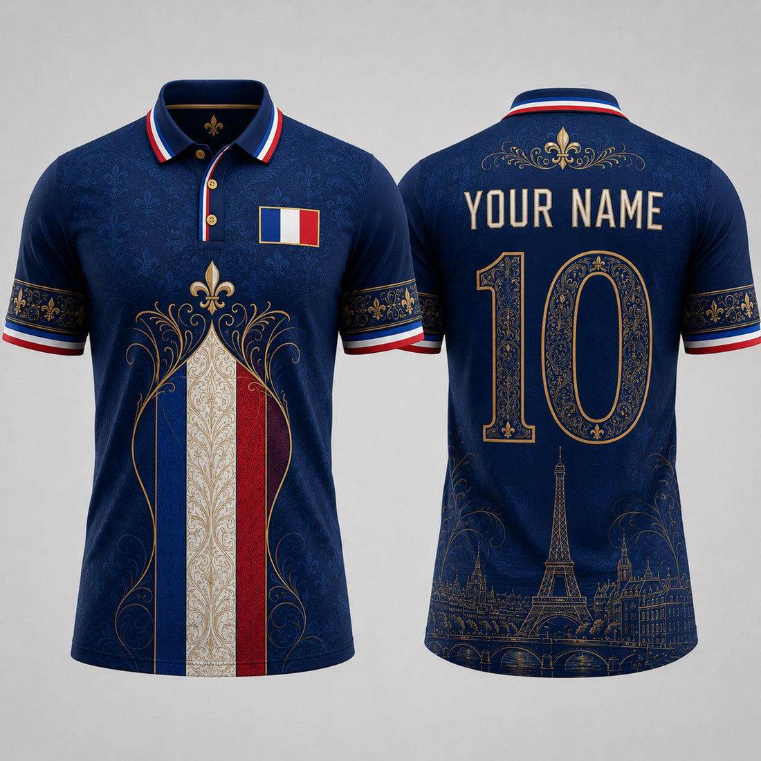 French Fleur De Lis Fooball Shirt, Football France Team V-Neck For Men, Father's Day Presents