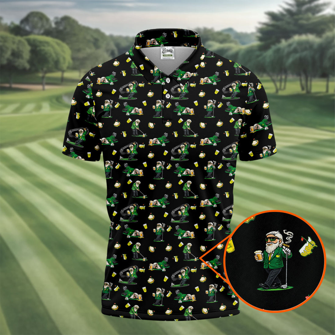 Funny Beer Sandwich Golf Course Black Golf Shirt, Golf Shirts For Men, Polo Shirts For Men