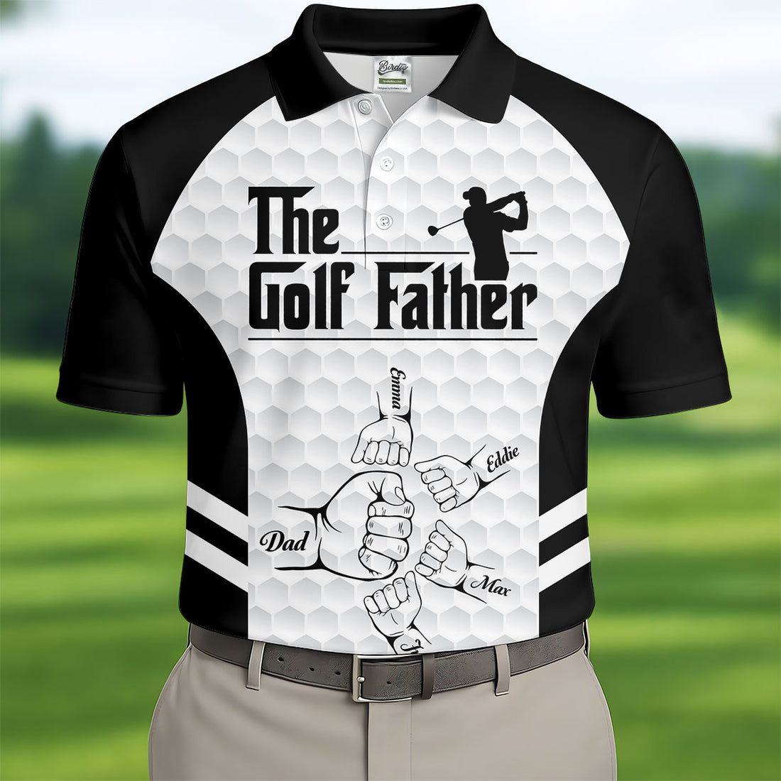 The Golf Father Golf Ball Pattern Golf Tops For Men, Golf Shirt For Dad, Father's Day Golf Gift