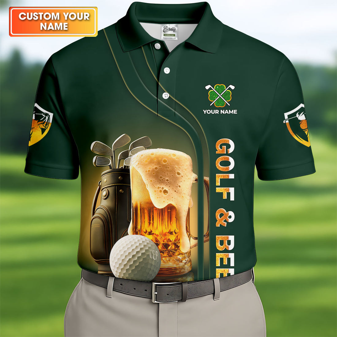 If You Drink Definitely Drive Golf And Beer St Patrick's Day Green Golf Shirts For Men, Golf Gift For Men