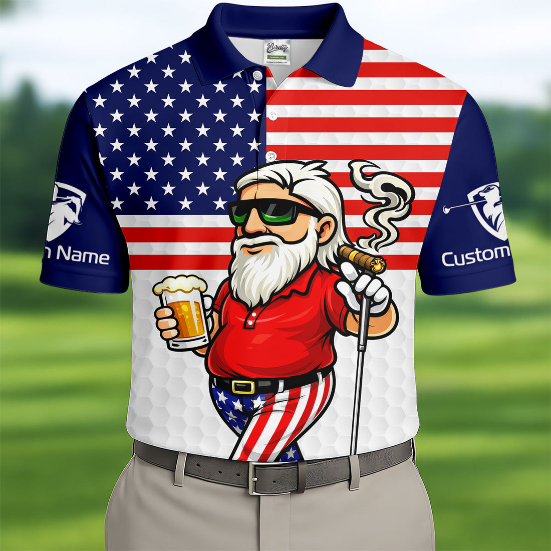 My Drinking Team Has A Golfing Problem Patriotic Man Golf And Beer 250 Years 4th Of July Golf Shirts For Men