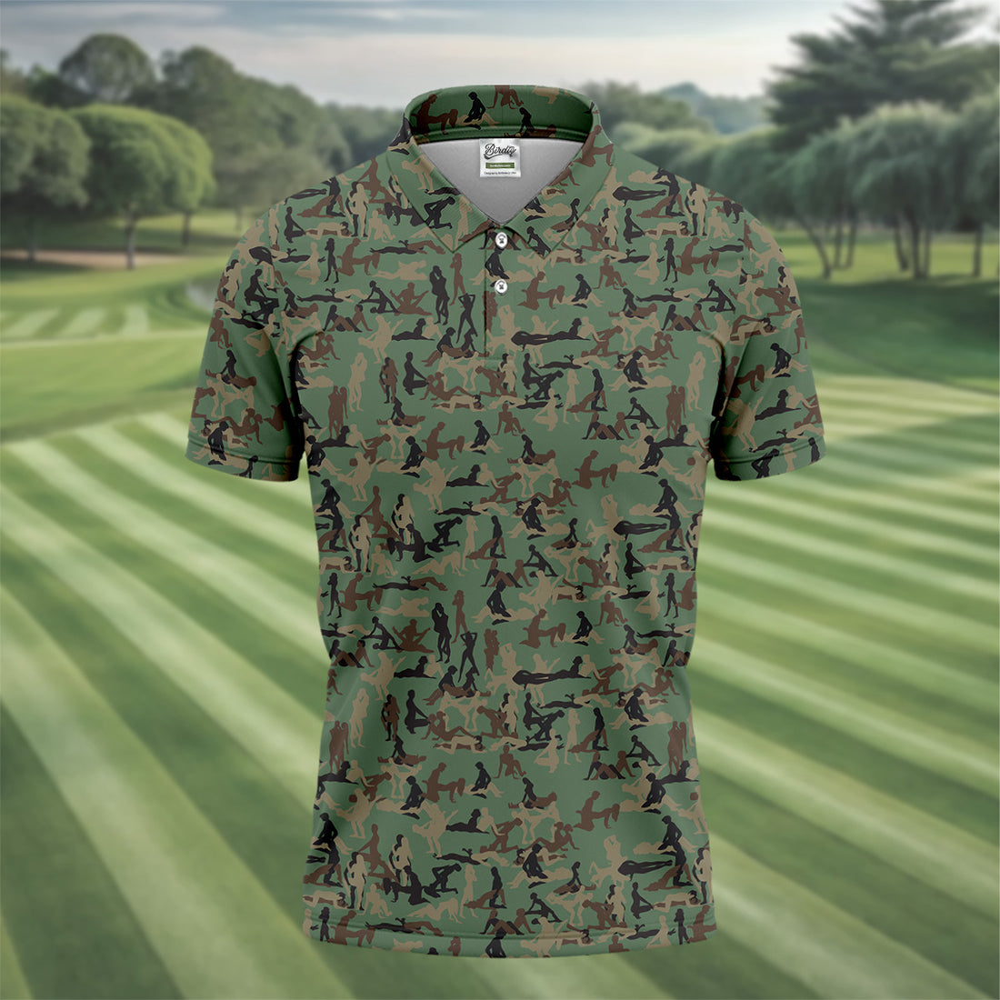 Funny Couple Camo Golf Shirt, Mens Golf Polo Shirts, Cool Golf Gift, Golfing Apparel