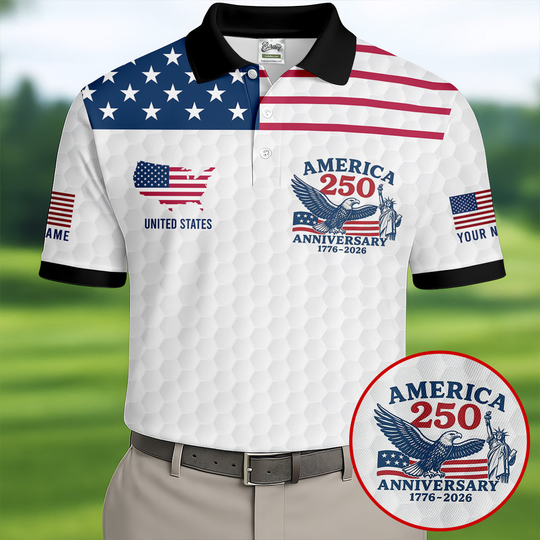 Descendant Of A Patriot Golf Tops For Men, America 250th Anniversary Golf Shirt, Polo Shirts For Men
