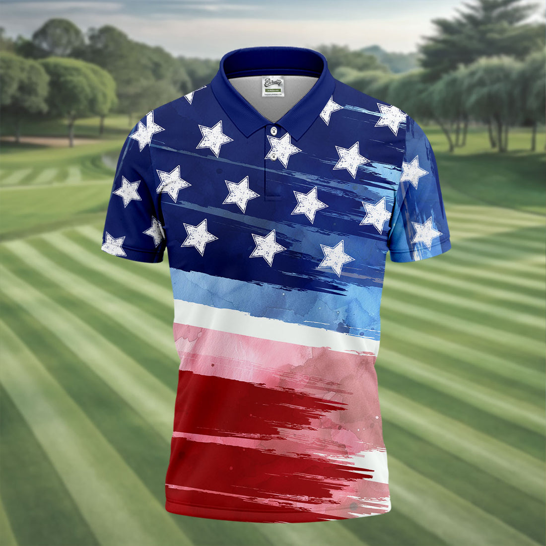 American Flag Golf Shirt, Patriotic Golf Polo Shirts, Mens Golf Shirts Short Sleeve, Long Sleeve Polo