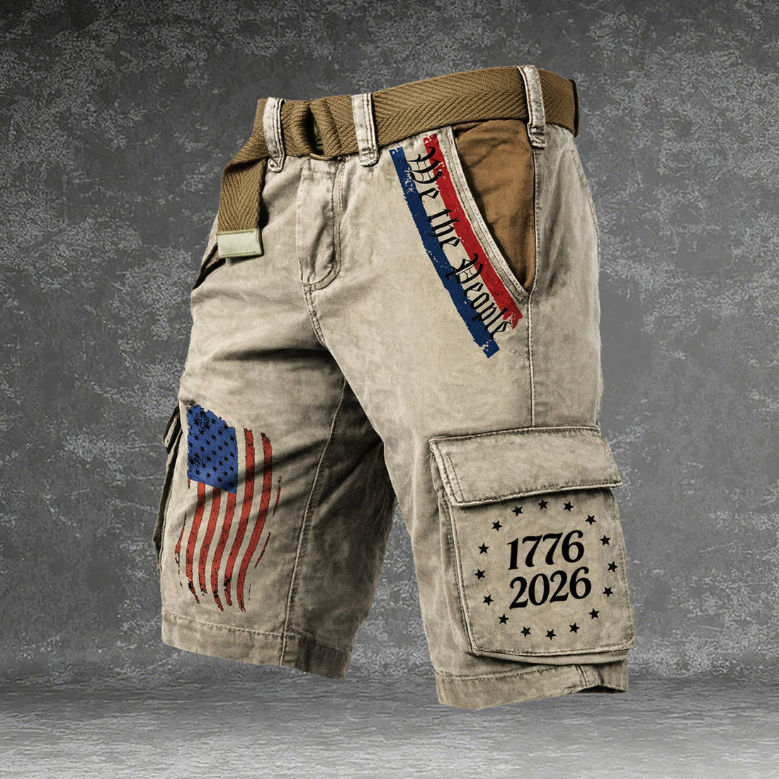 Vintage We The People Patriotic Cargo Shorts, America 250 Cargo Shorts, Fourth Of July Shorts,
