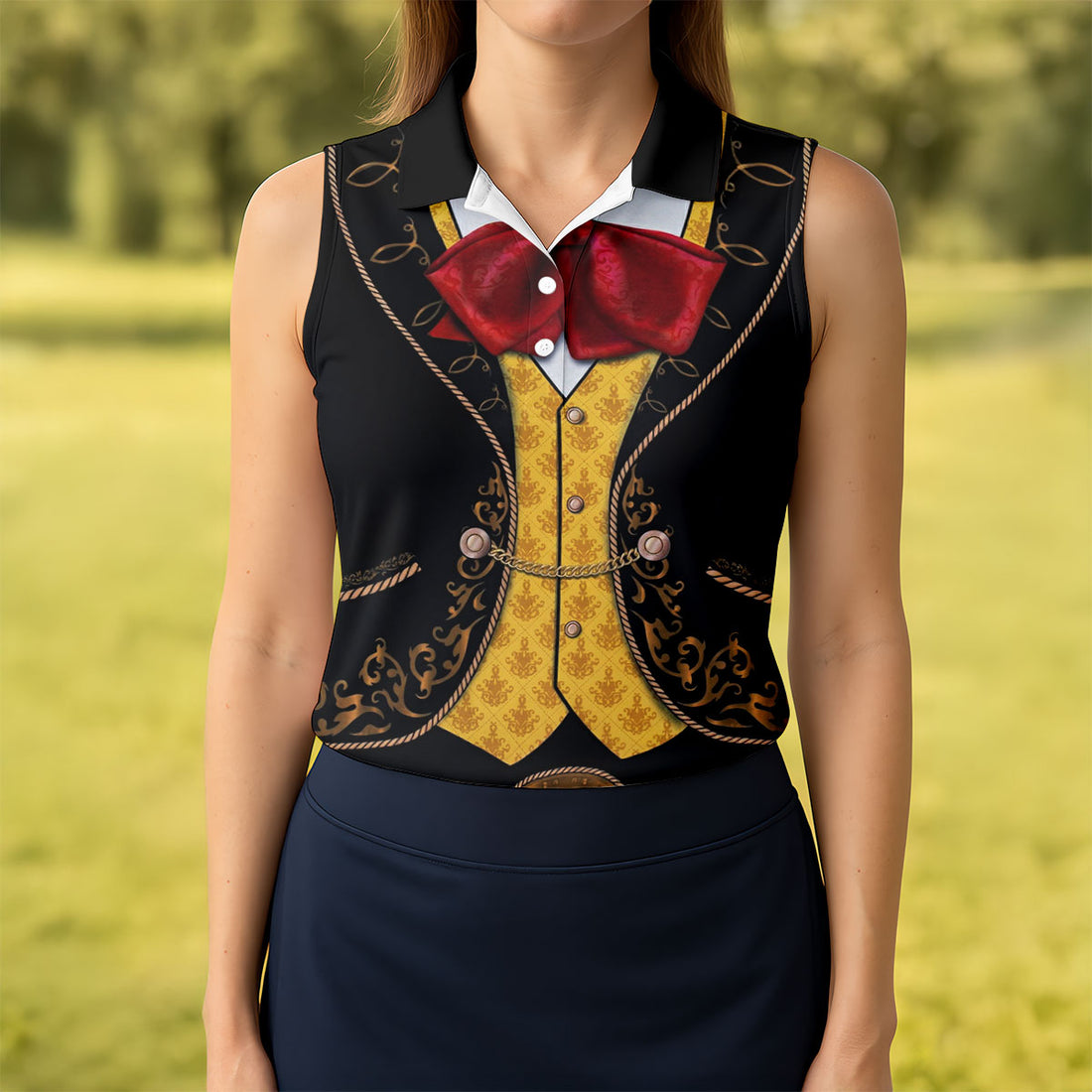 Mexican Fiesta Theme Funny Costume Ladies Golf Tops, Cinco De Mayo Celebration Golf Shirt For Women