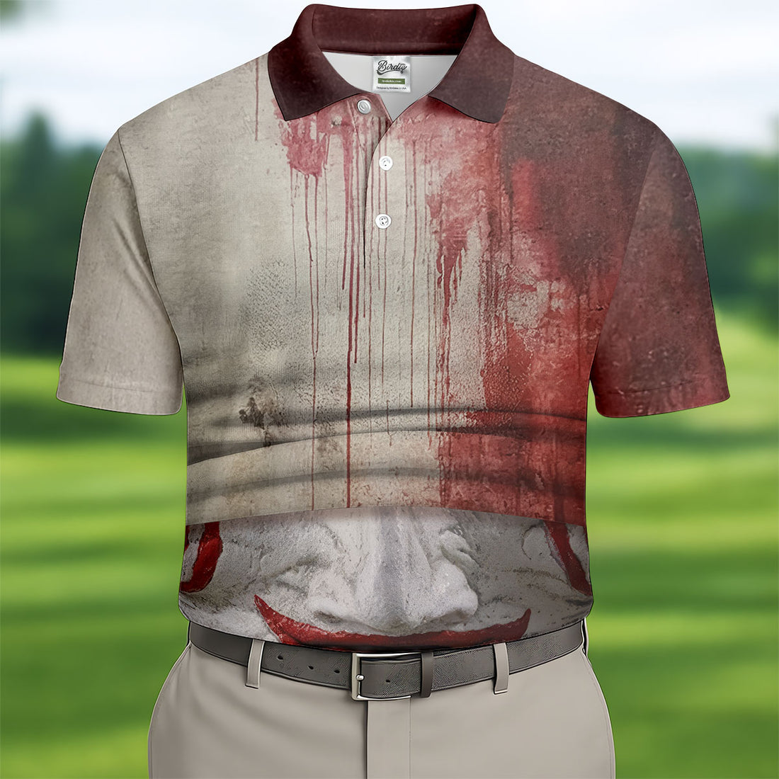 Funny Custom Face Horror Character Halloween Polo Shirt, Men's Golf Shirt, Mens Golf Polo