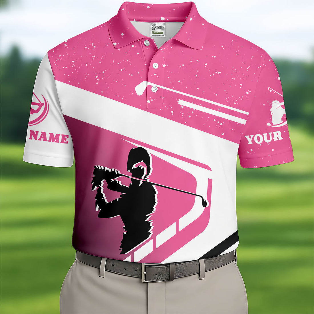 Skeleton Blowing Golf Club Halloween Polo Shirt, Men's Golf Shirt, Mens Golf Polo