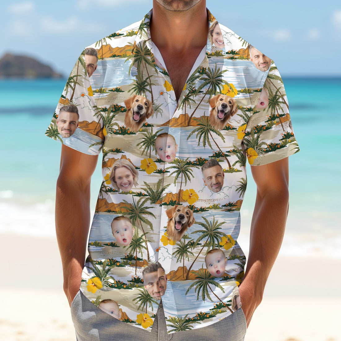 Hawaiian Shirts With Faces, Floral Men Shirt, Custom Team Shirts, Mens Hawaiian Golf Shirts, Golf Gifts For Men
