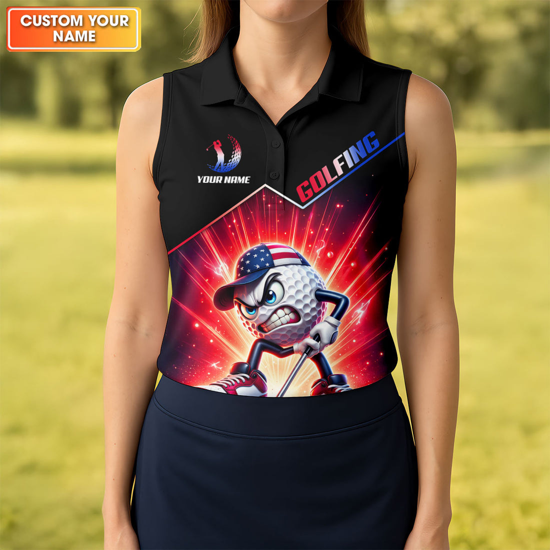 I Was One Under Today Patriotic Fun Women's Golf Shirts, US 250th Anniversary Golf Shirt, 4th Of July Golf Shirt