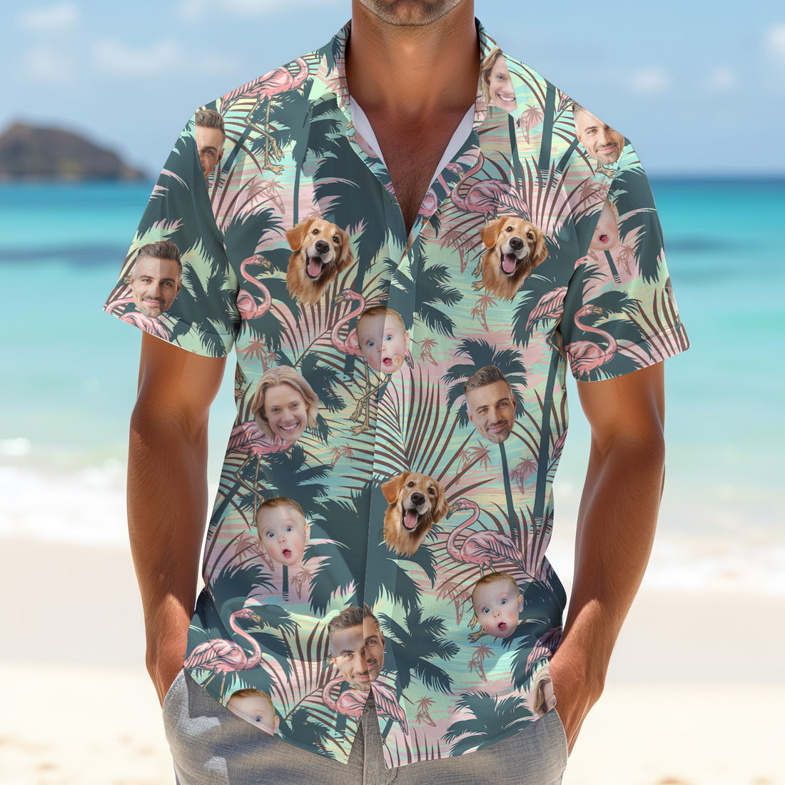Hawaiian Shirts With Faces, Flamingo Golf Shirt, Men Golf Polo, Custom Team Shirts, Golf Gifts For Men