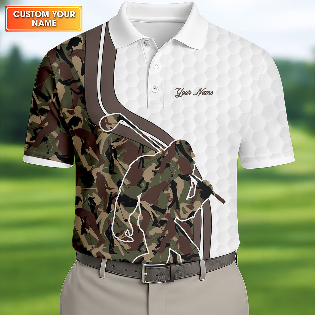 Not All Who Wander Are Lost Bigfoot Camouflage Funny Golf Shirt, Polo Shirts For Men, Golf Shirts For Men
