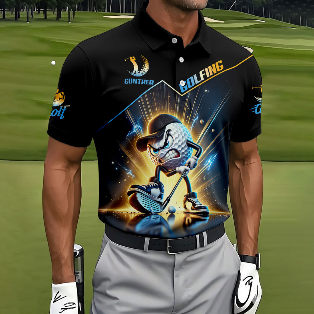 Swing Swear Look For Ball Repeat Fun Golf Shirt, Golf Shirts For Men, Golf Gift For Men