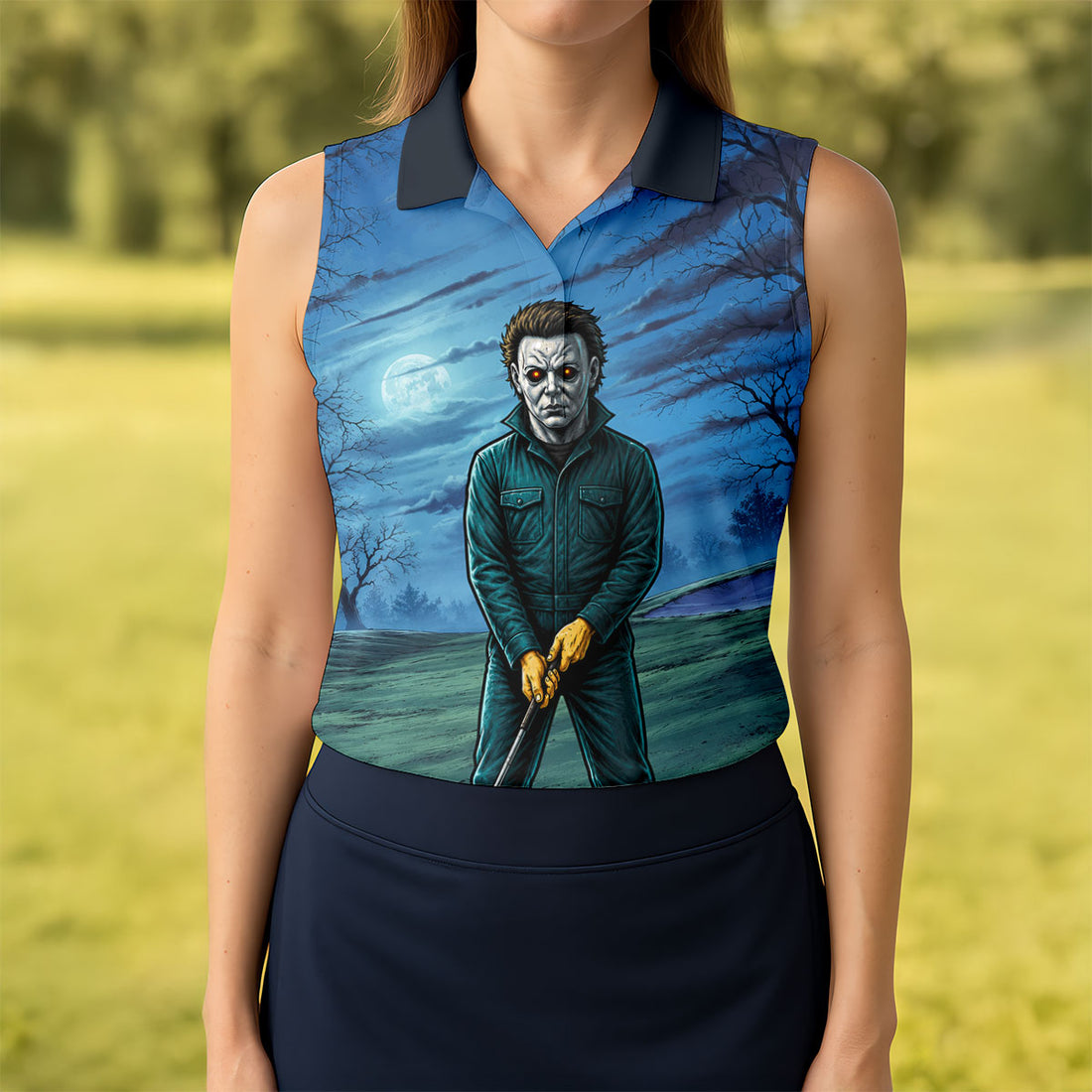 You Cant Kill The Bogeyman Horror Character Golf Polo Shirt, Women's Golf Polo, Ladies Golf Shirts