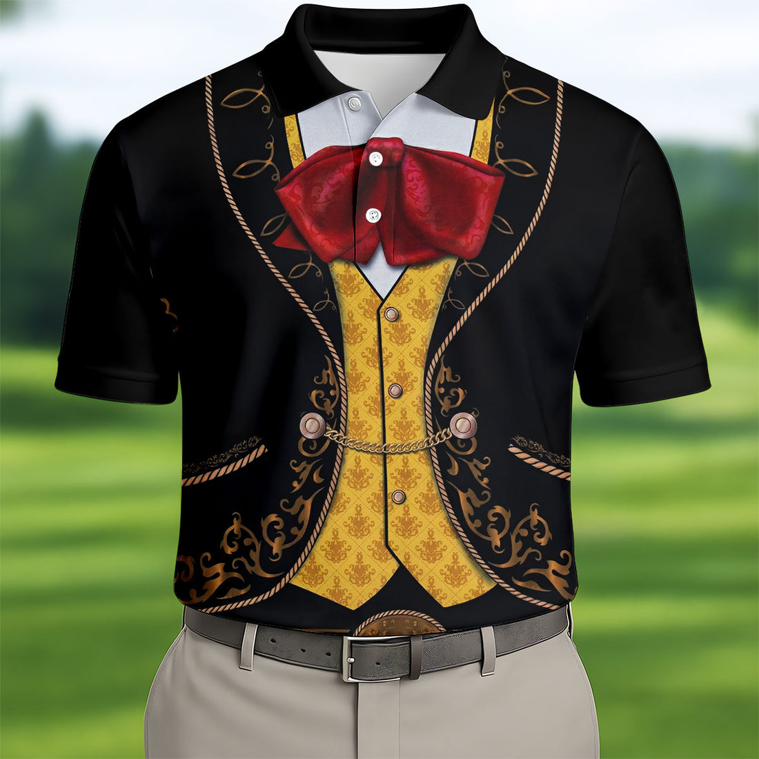 Mexican Fiesta Theme Funny Costume Golf Tops For Men, Cinco De Mayo Celebration Golf Shirts For Men