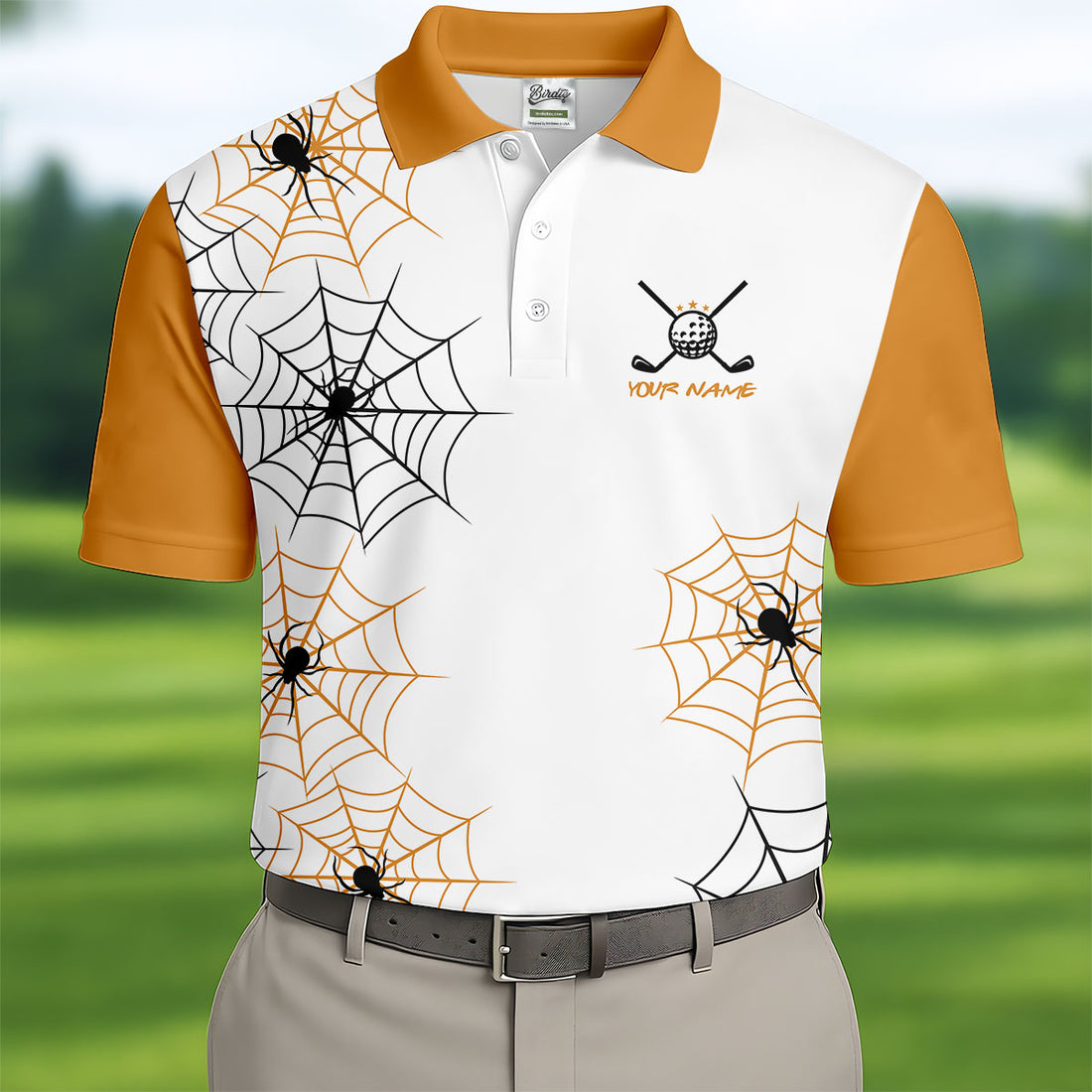 Custom Get In Loser We're Going Golfing Halloween Horror Character Golf Shirt, Golf Shirts For Men