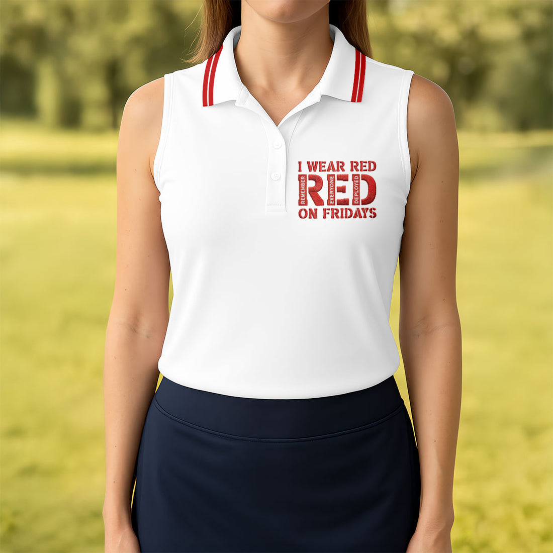 Support Our Troops Golf Shirt, R.E.D. Friday Polo Shirt For Women, Patriotic Military Pride Wear