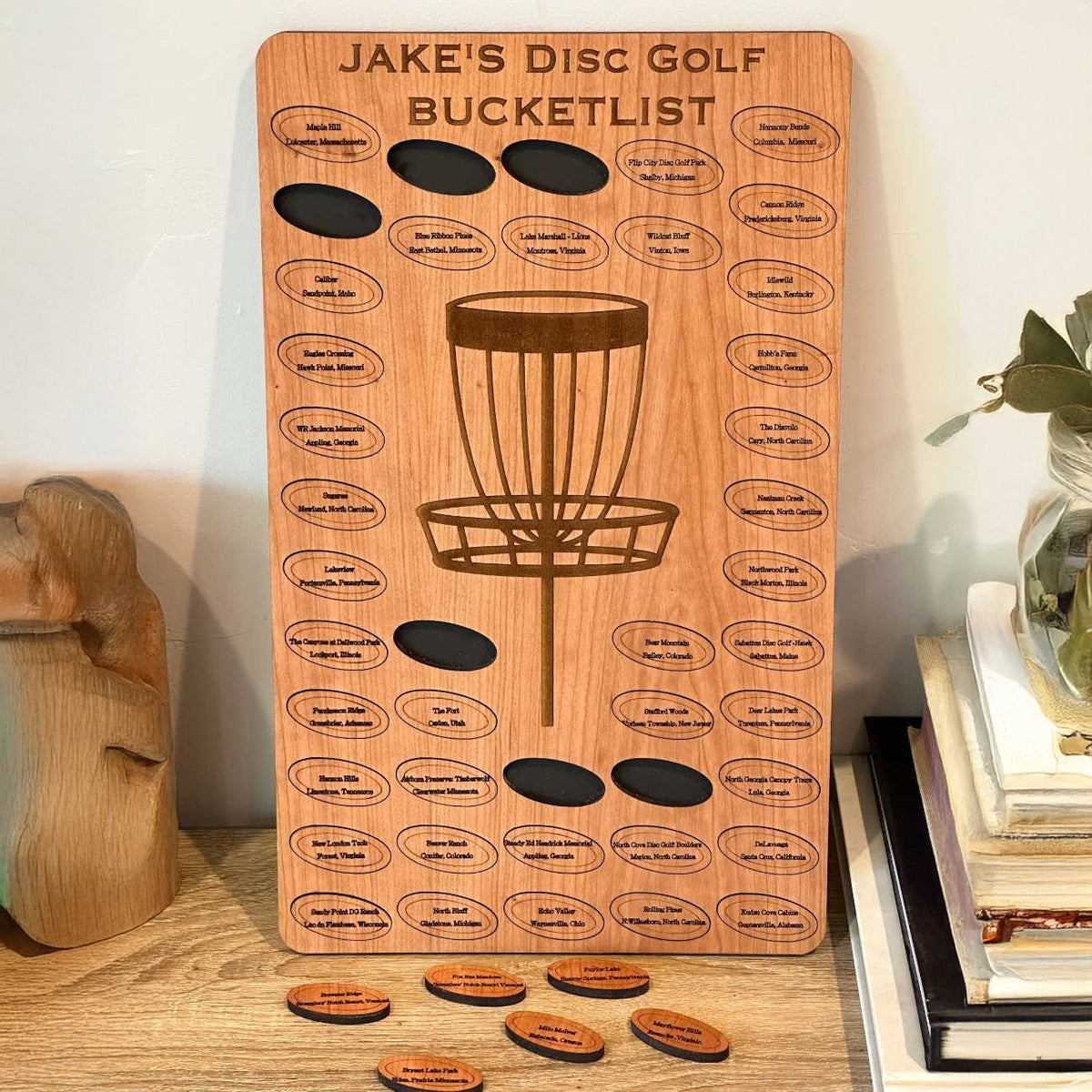 Disc Bucket Personalize Disc Golf Tracker, Golf Course Bucket List, Gift For Golfe ...