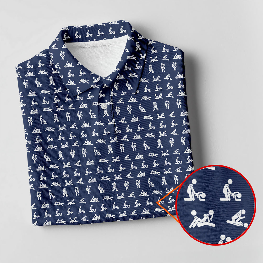 Stick Figure Couple Fun Men's Golf Polos, Fun Golf Shirts For Men, Unique Gift For Golfer, Matching Golf Shirt
