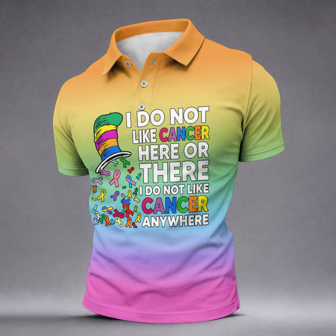 Do Not Like Cancer Anywhere Breast Cancer Polo Shirt, Mens Polo Shirts, Mens Golf Apparel