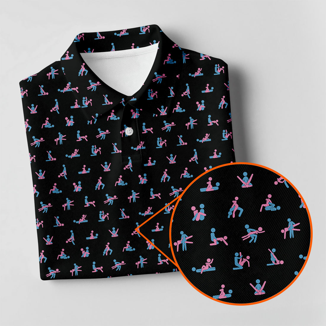 Funny Stick Figure Golf Polo Shirt, Funny Position Golf Shirt, Fun Womens Golf Shirts, Ladies Golf Shirt