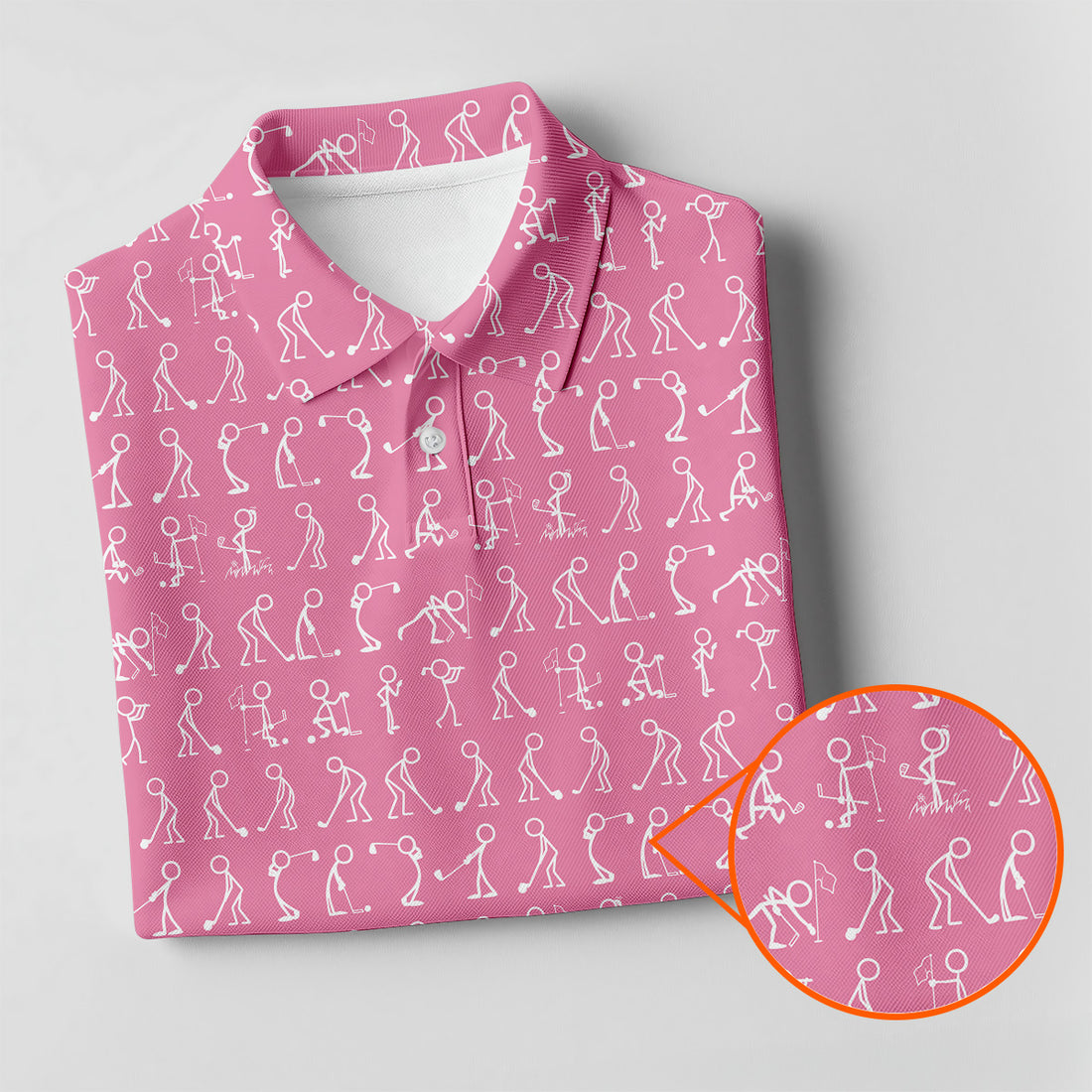 Funny Stick Figure Womens Golf Shirt, Pink Golf Shirt, Ladies Golf Shirt, Funny Golf Shirt Women