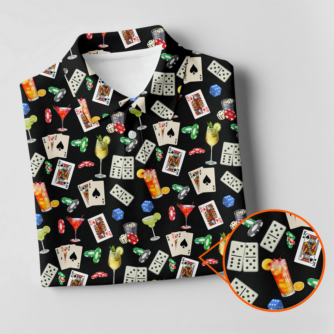 Slot Machine Lucky Shirt, Fun Men's Golf Polos, Hawaiian Golf Shirts, Golfing Apparel