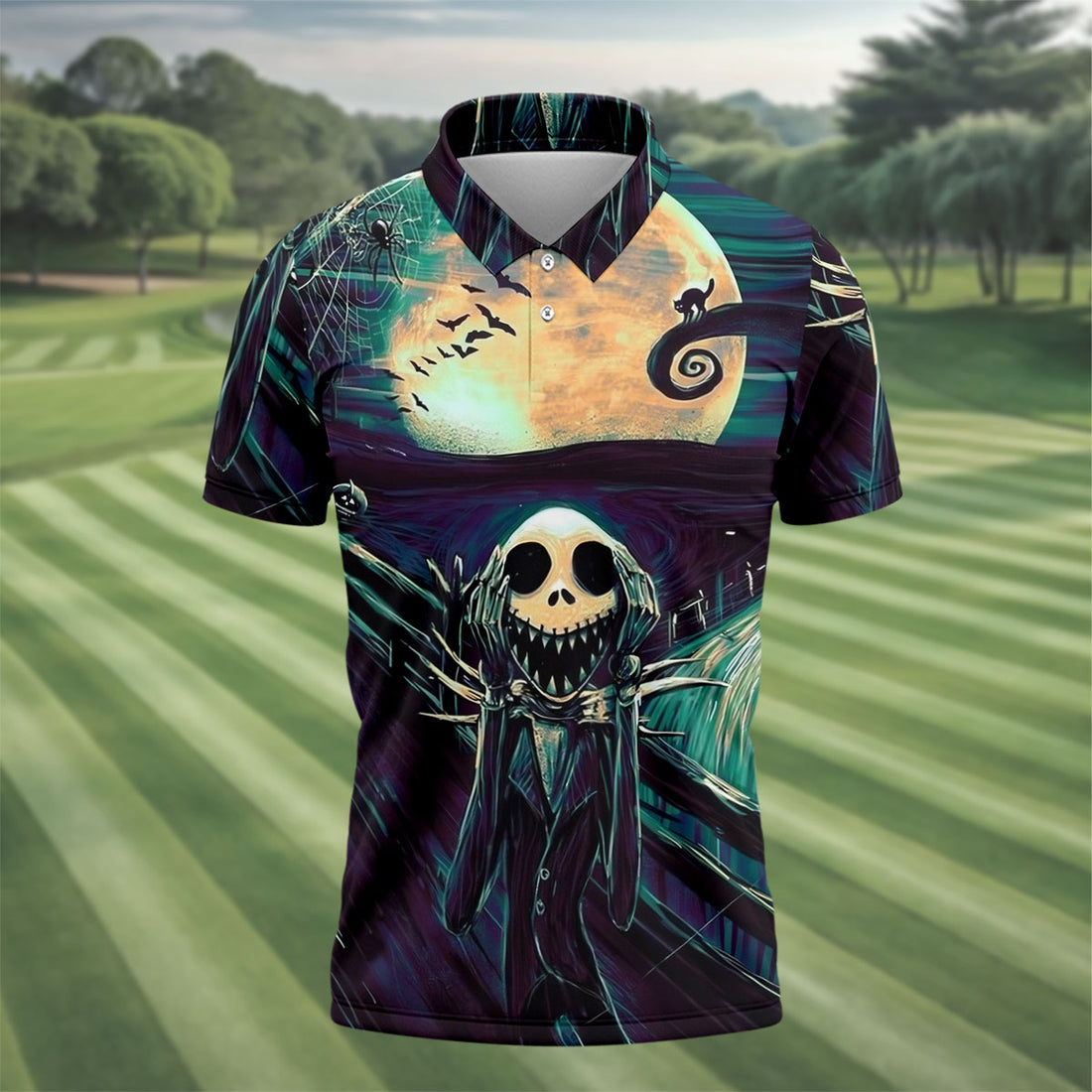 Halloween Skeleton Horror Character Golf Shirt, Printed Golf Shirts, Hawaiian Golf Shirt