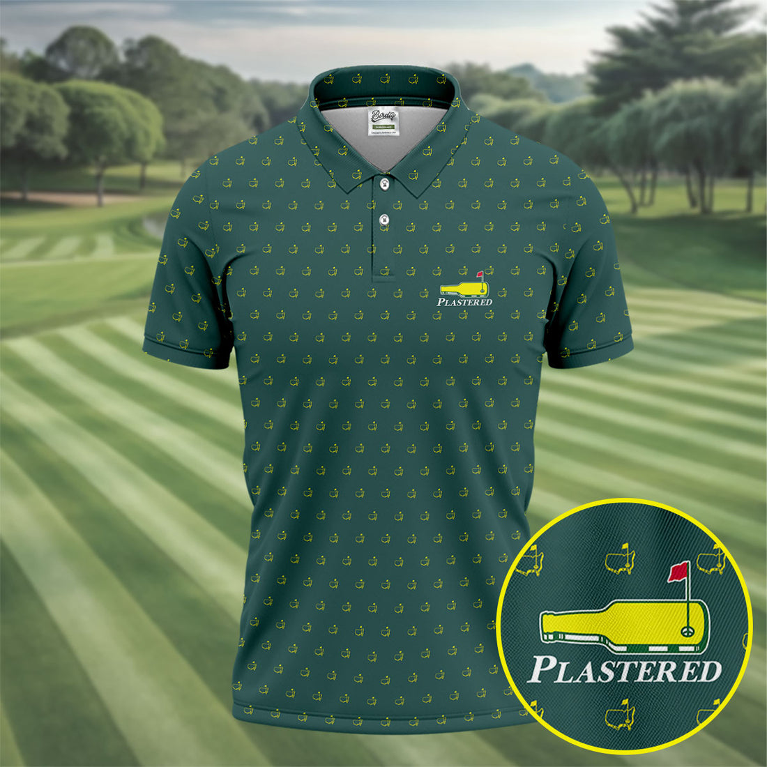 Plastered Beer Bottle Logo The Mastered Performance Golf Shirt, Golf Tops For Men, Golf Shirts For Men