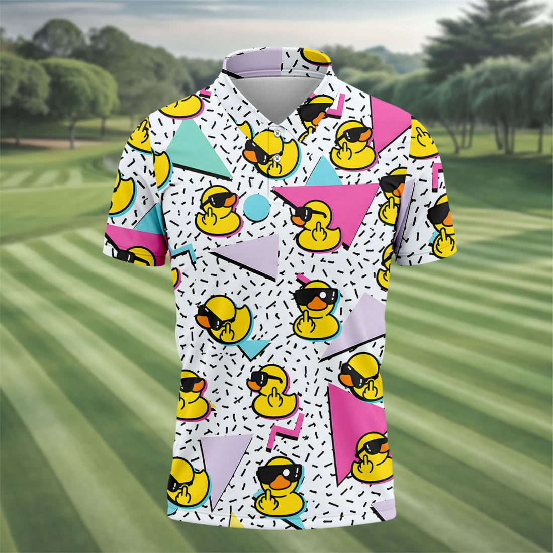 Funny Rubber Duck Golf Shirt, Cute Golf Outfit, Men's Golf Shirt, Polo Shirts For Men